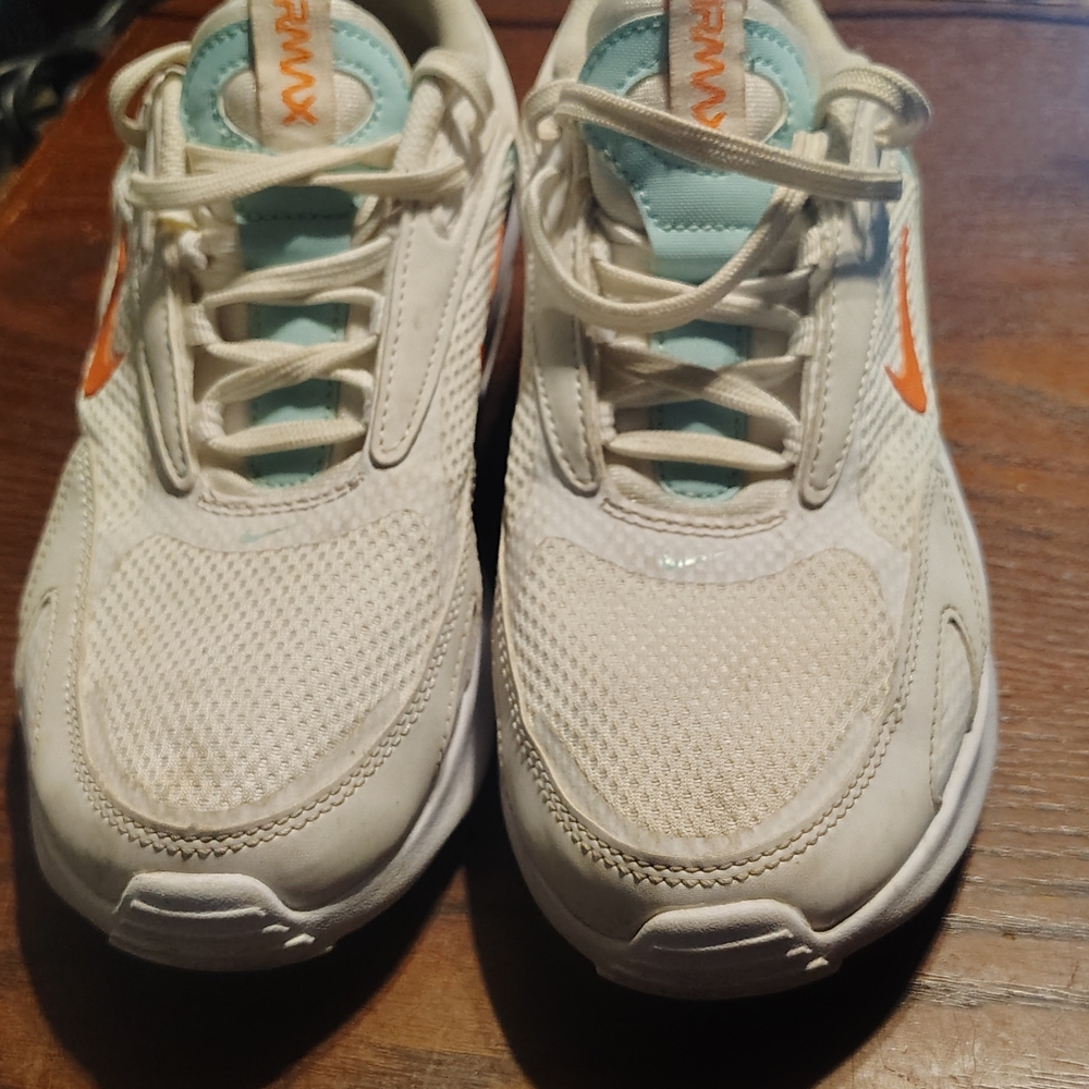 Nike White and Orange Air Max Sneakers